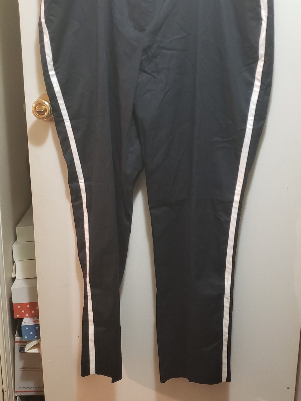 Jessica London Black Trousers with White Side Stripes